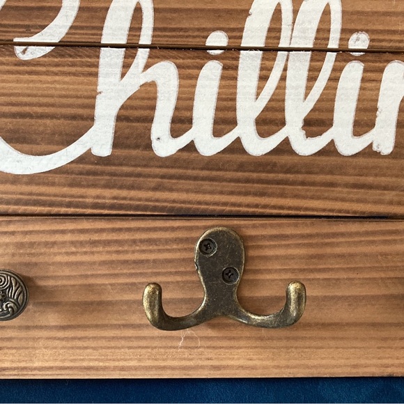 BBQ Grilling summer wooden sign w/utensil hooks Brand New - Picture 2 of 2